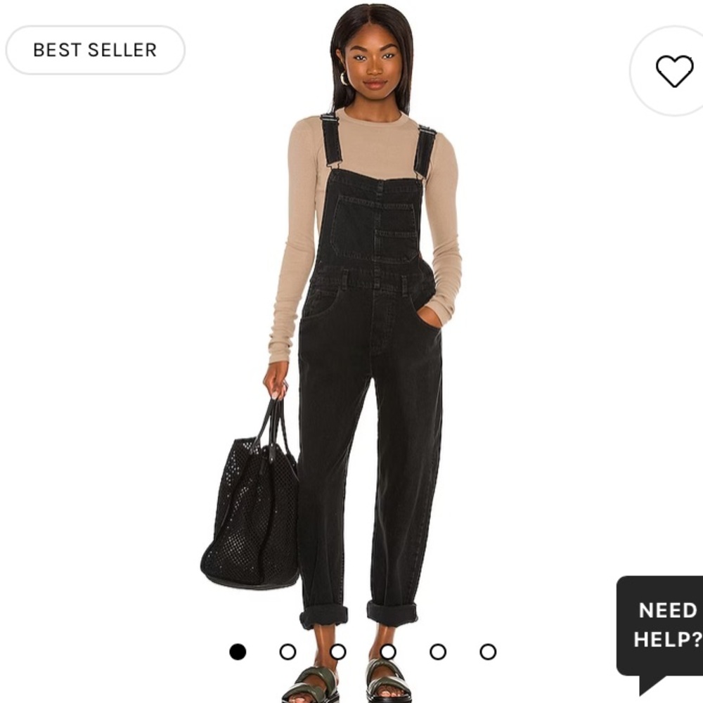 Free People We The Free Ziggy Denim Overalls Black
